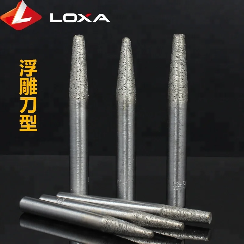 CNC Carving Tool Stone Engraving Machine Cutter Stone Cutting Bits Sintered Diamond Router Bits For Granite