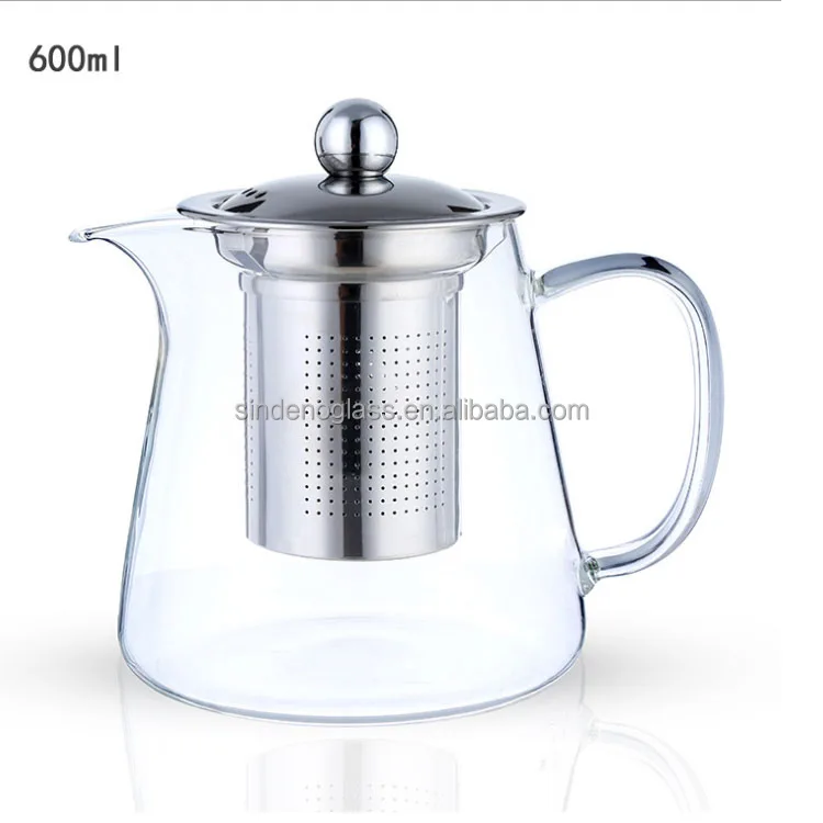 Stovetop Safe Glass Tea Kettle Turkish Glass Teapot With Stainless Steel infuser
