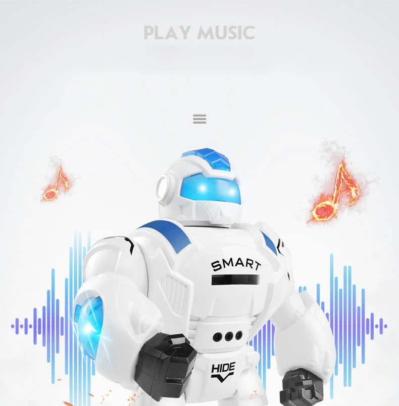 DWI Gesture sensing remote control plastic humanoid robot toy with shooting function