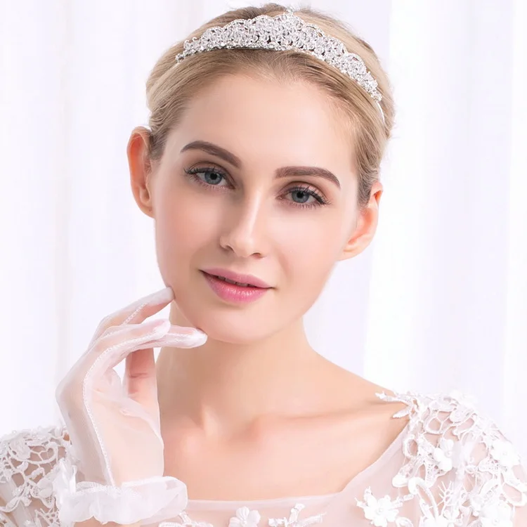 
Factory price wholesale baroque crown rhinestone women wedding crown bridal hair accessories 