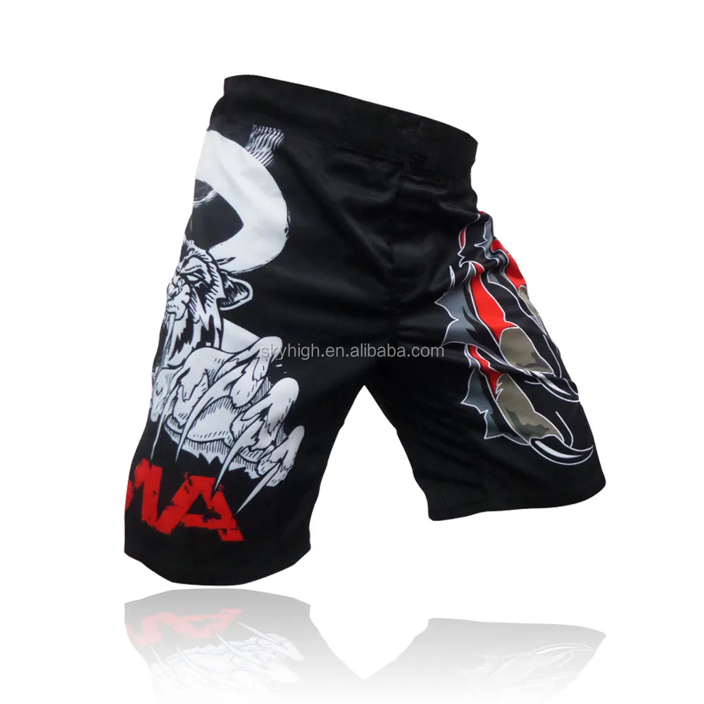 make your own brand sportswear wholesale custom beast pattern sublimated mma shorts boxing fight shorts for men