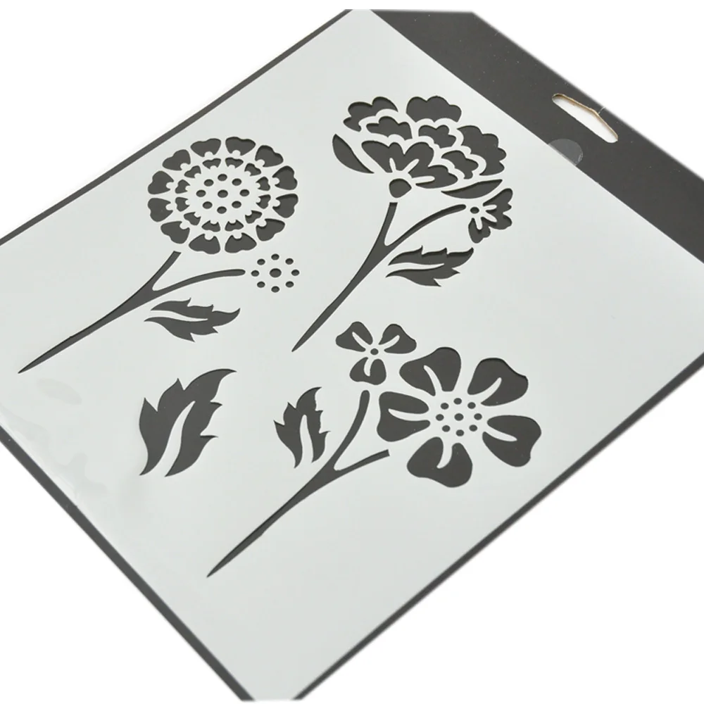 2pcs white plastic assorted stencil set