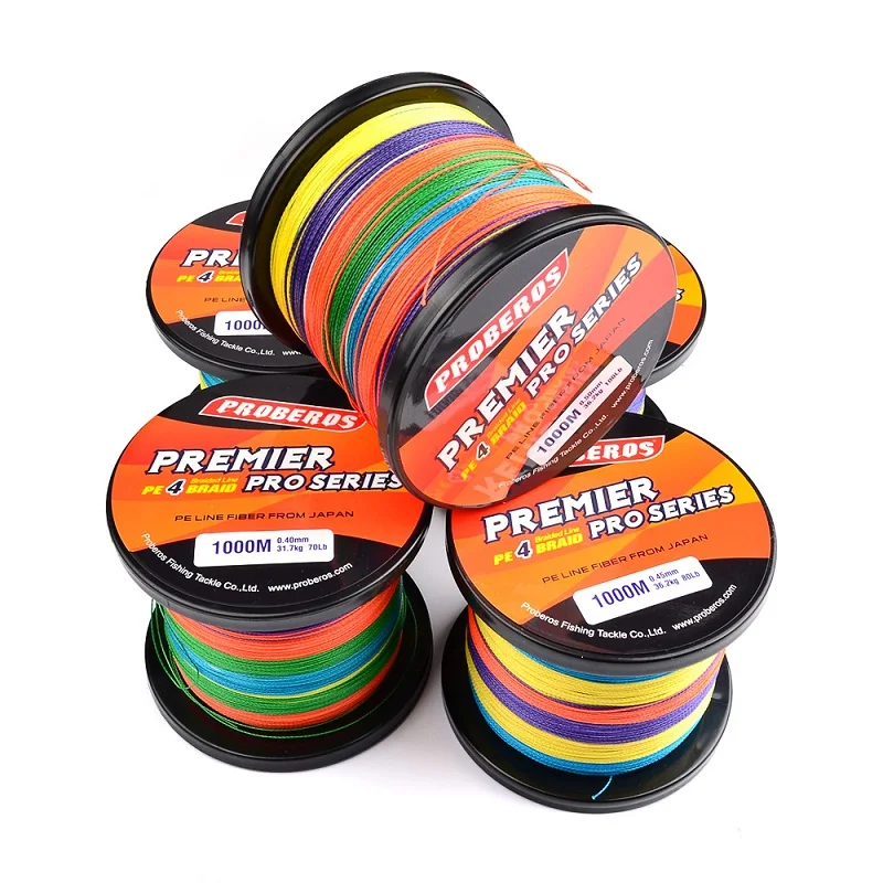 4-Weaves Fishing Line 300M-500M-1000M Premier Series Strong Multifilament PE Braided fishing thread 6-100LB