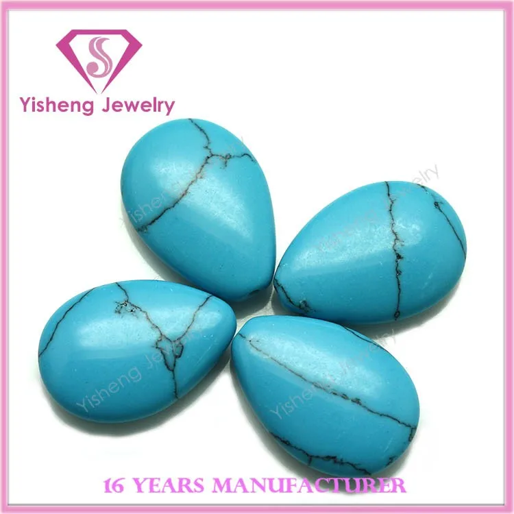 Wholesale Quality Synthetic Pear Cabochon Cut Turquoise Stone with Lines