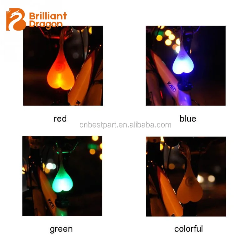 Heart Shape Bicycle Taillights 1pc LED bike  rear light Silica Safety bike front light Warning Light