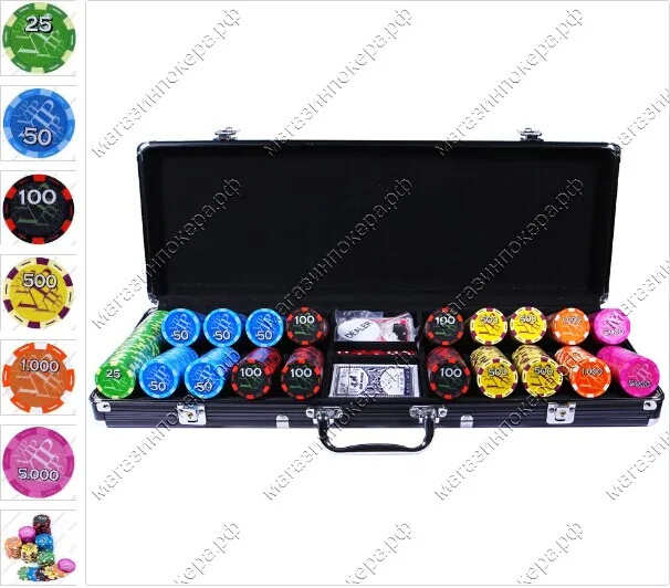 Professional casino poker chips set 500 chips in poker box
