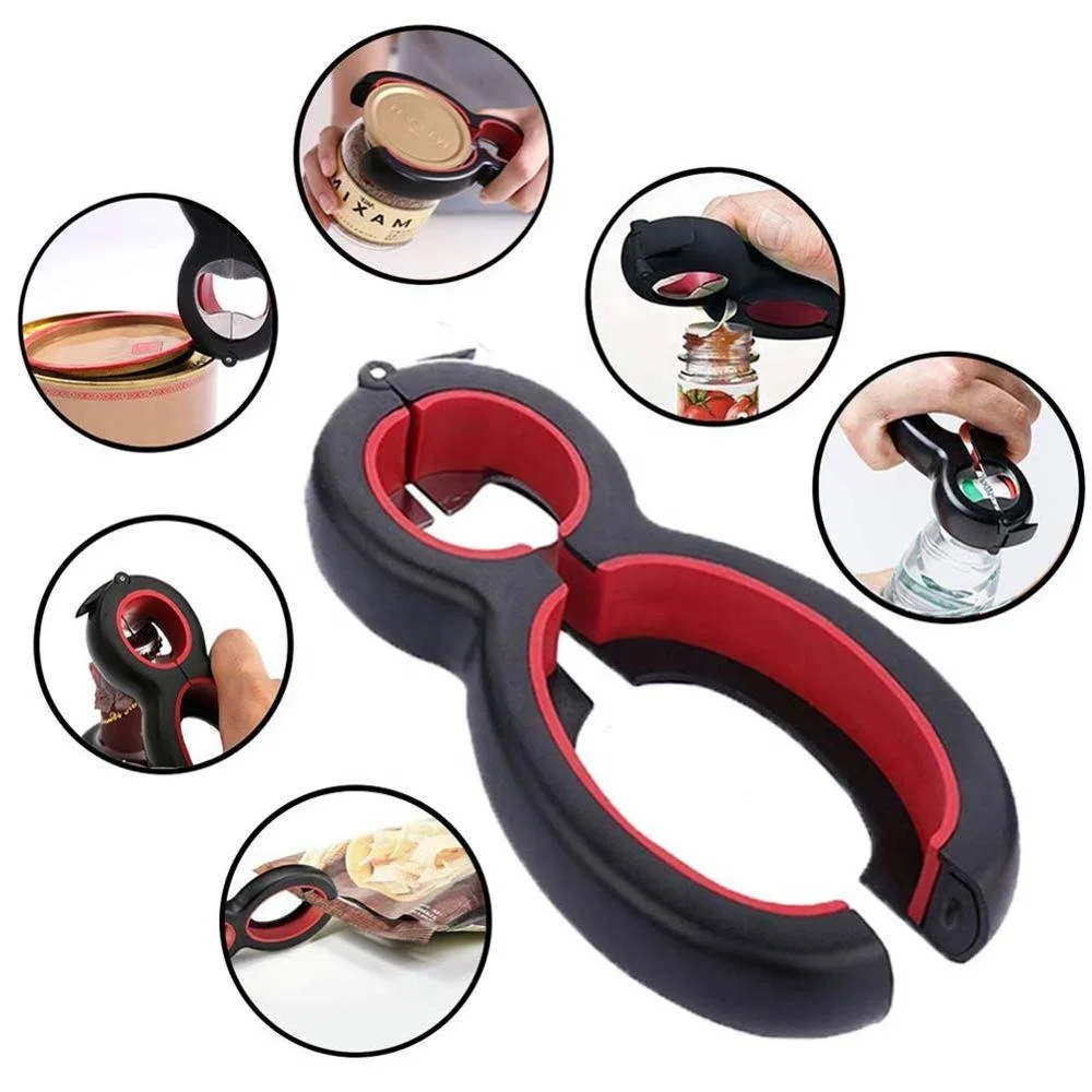 Pack of 2 5-in-1 and 6 in 1 Beer Bottle Opener for Weak Hand