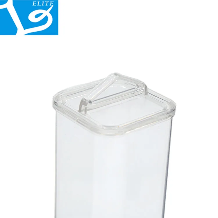 59x59x145/44x44x110/21x21x120  Packaging Clear Plastic Square Tube , Rectangular Petg Tube With Lid