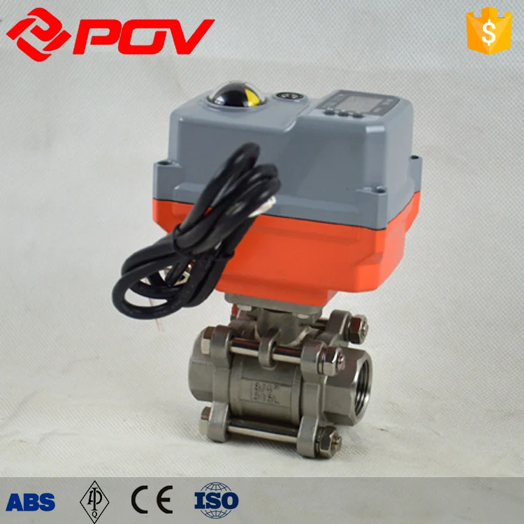 screw type 40mm electric actuator 3pc ball valve
