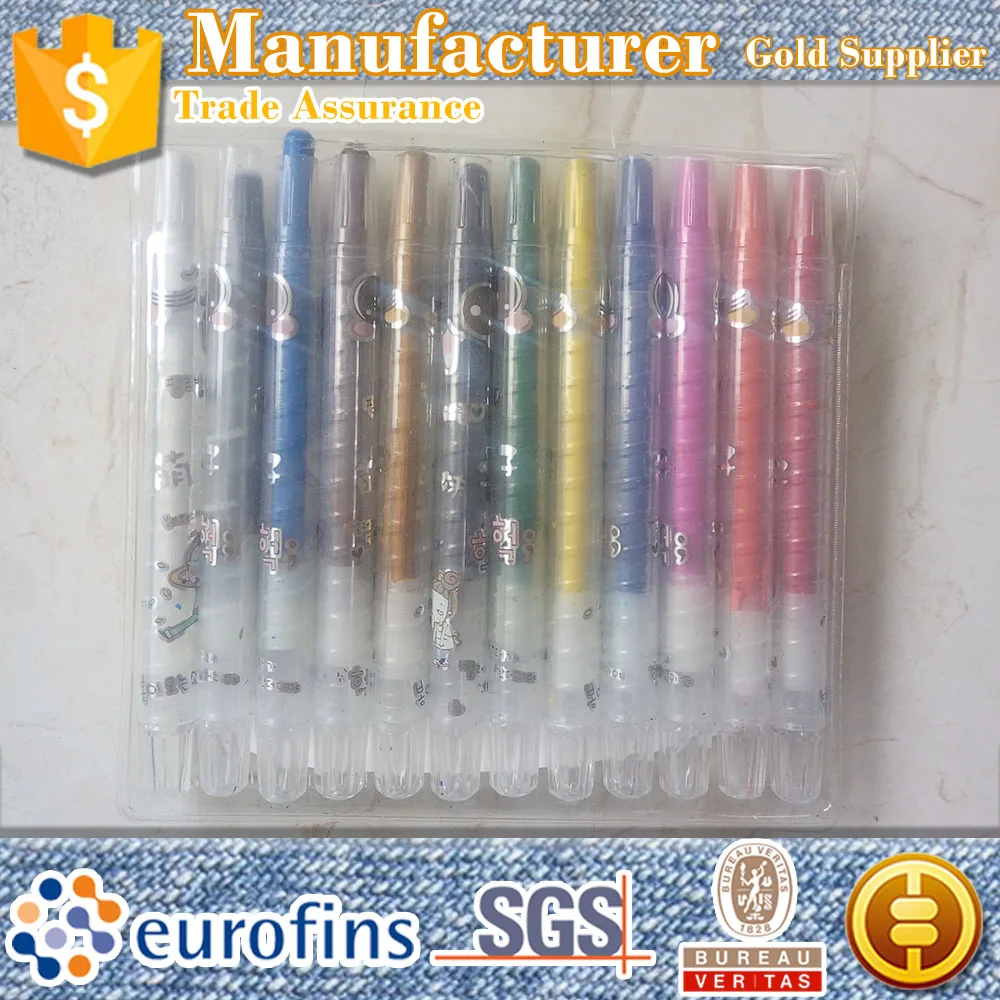 12 colors personalized fancy crayons mini grease twist crayons for children