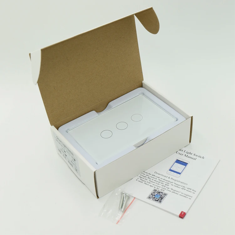 White Wifi Wireless Control Smart Touch Electrical Dimming Panel Light Dimmer Switch With Timing Function