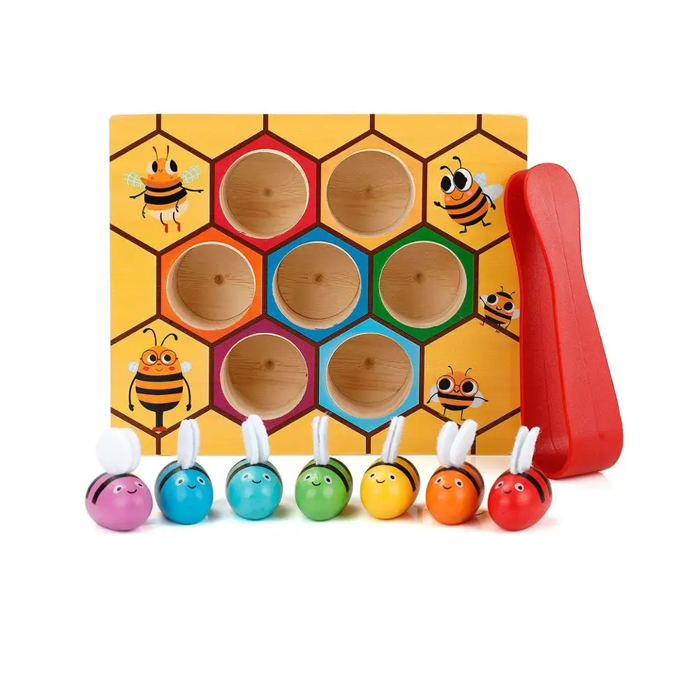 
Beehive and Bees with Clamp Picking Game and Color Matching Practice 