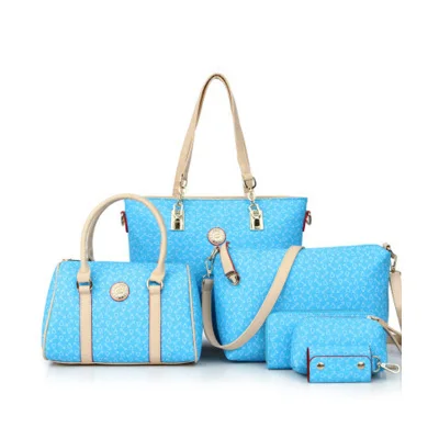 wholesale american famous brand women handbags set 6 pcs ladies purse bags with zipper
