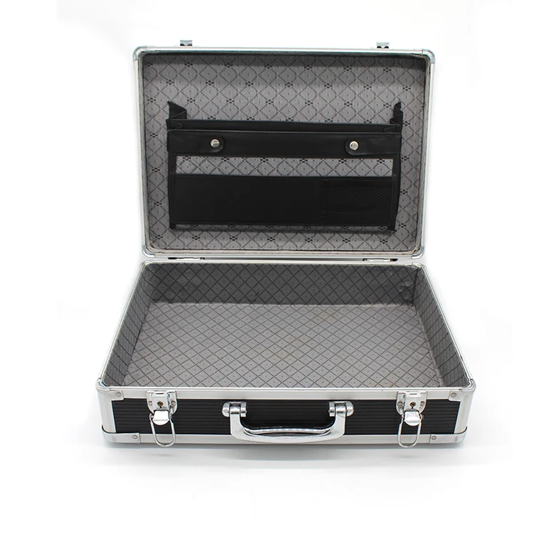 Portable Aluminum Executive Suitcase Briefcase with Secret Compartment