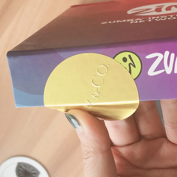 Custom Gold Foil 3D embossed Adhesive Stickers Business Labels