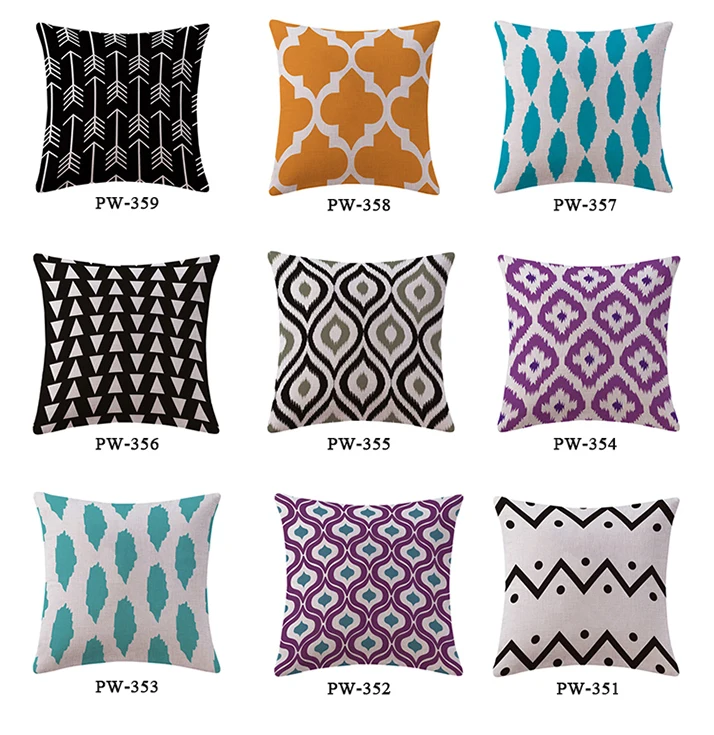 
Home Textiles Art 45*45cm Cotton Linen Streamline Moderne Style Decorative Indoor Outdoor Throw Cushion Cover Pillow 