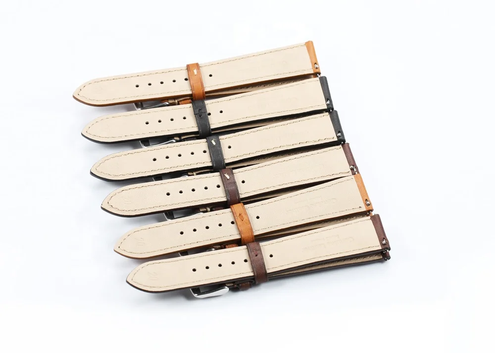 
Wholesale 18mm 19mm 20mm 21mm 22mm Handmade Wrist Quick Release Watch Band Genuine French Leather Watch Strap 
