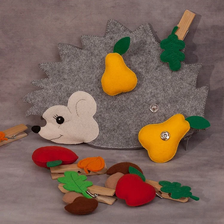 Wholesale felt alphabet letter toy for kids with hedgehog shape