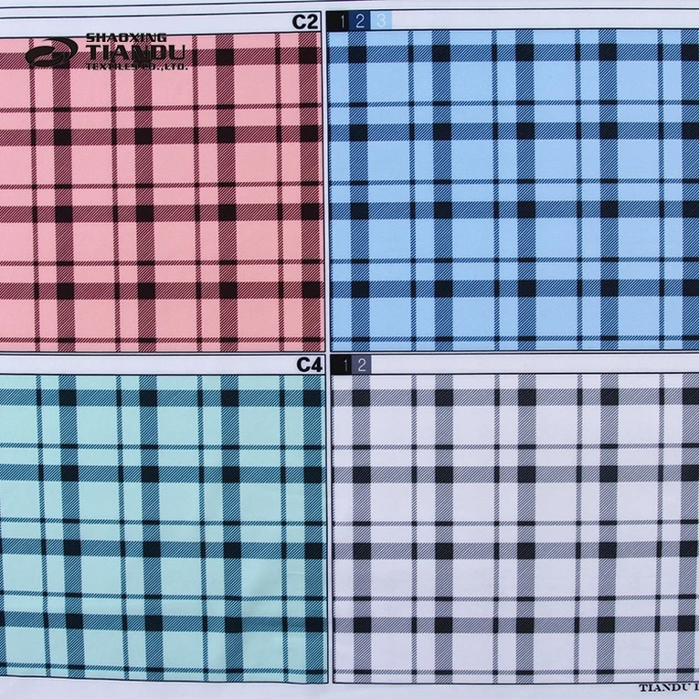 Free samples chiffon polyester spandex woven madras check print fabric for shirt