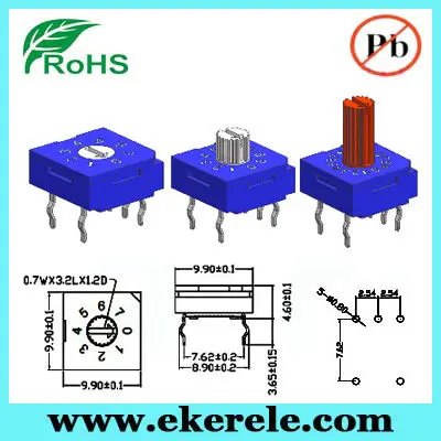 3 +2 контакты 8,10,16 позиции BCD поворотный переключатель код