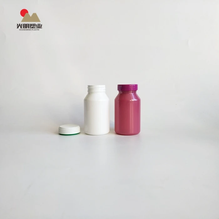 Empty medicine 120ml pill white and pink  plastic vitamin bottle PET bottle
