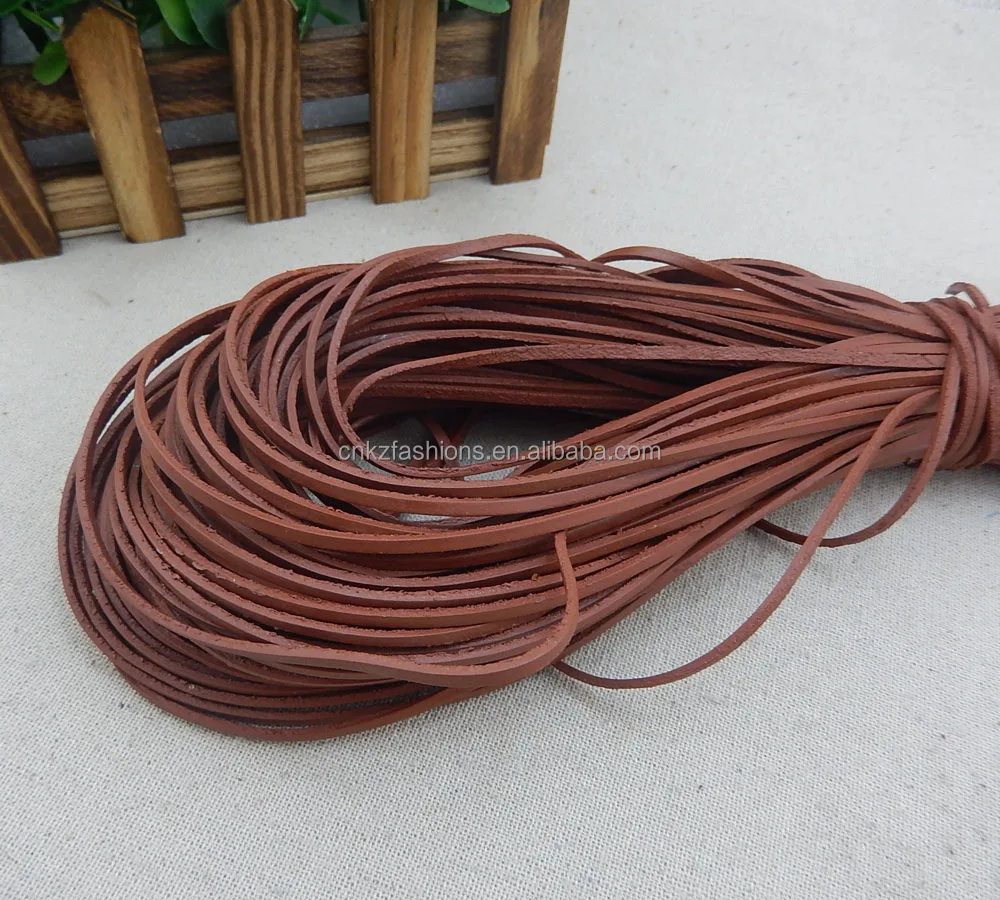 Real Genuine Leather Cord Round Flat Rope String For DIY Necklace Bracelet Jewelry Cord 1.5mm 2mm 3 4 5 6 8 10mm