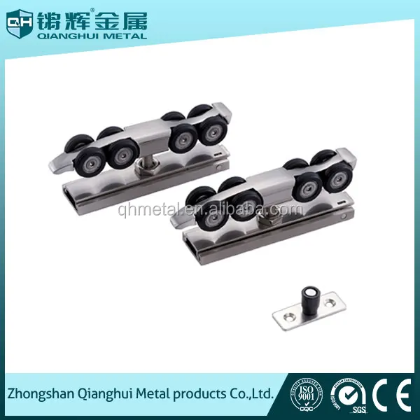 Aluminum Double Pulley Track Wheel wooden door hidden rollers sliding door system