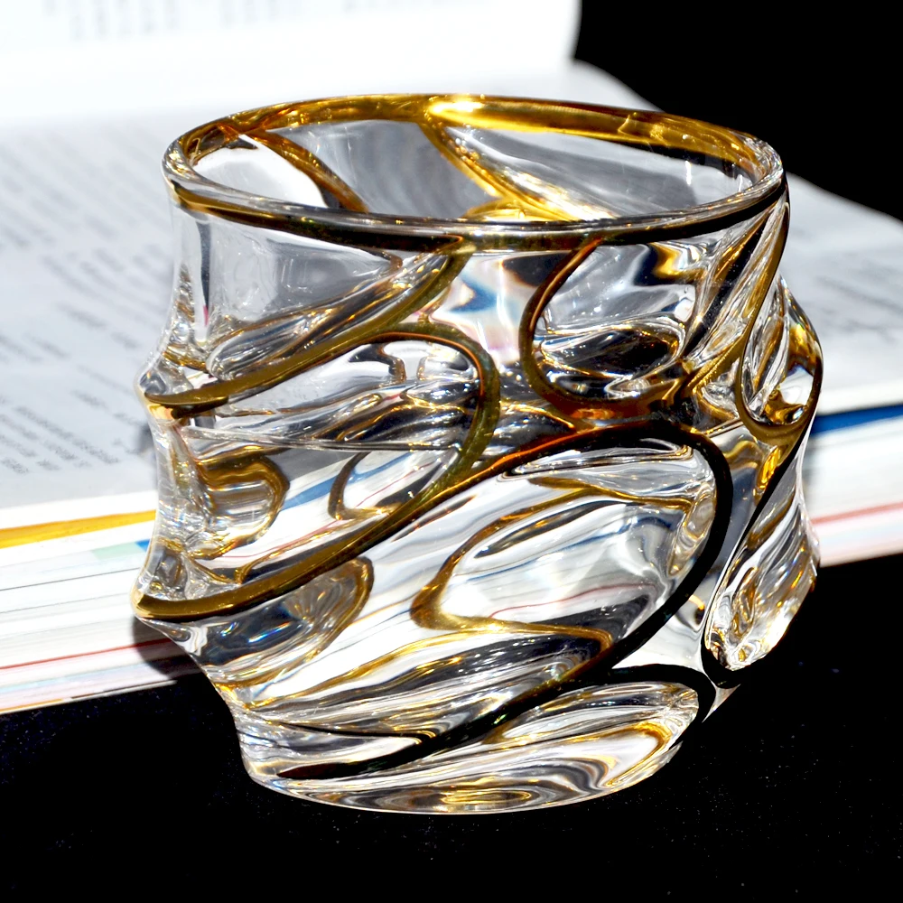 
barware crystal Gold whisky glass cup whiskey glasses with gift box 
