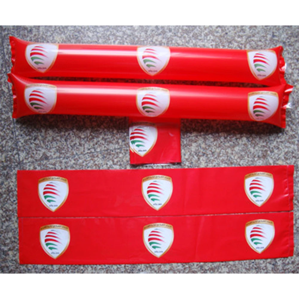 promotion red thunder stick cartoon printing hand clap noise maker inflatable cheering sticks