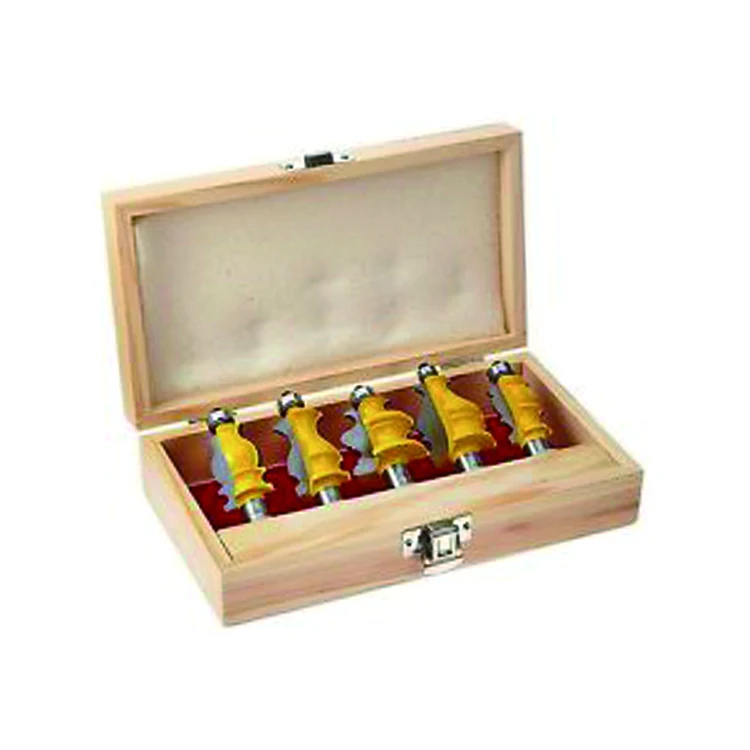5Pcs  1/2 Inch Shank Tungsten Carbide Molding Wood Router Bit Set for Woodworking