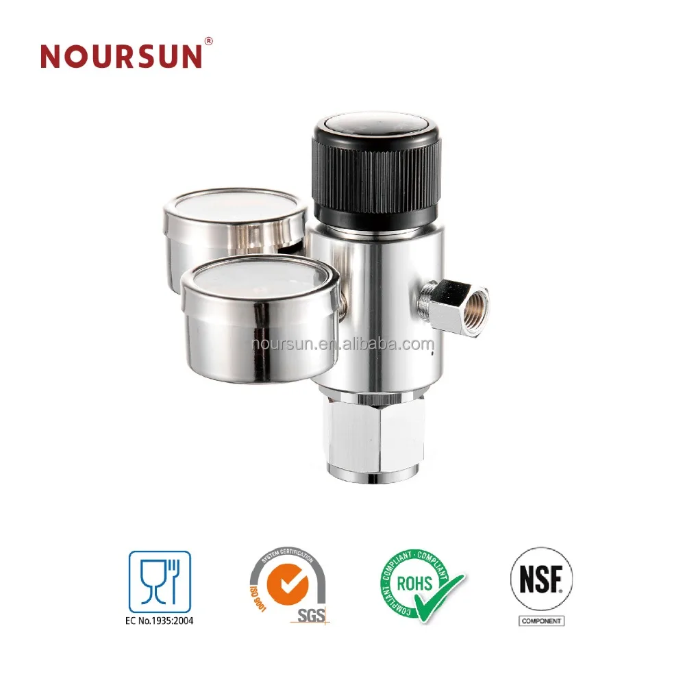 
Dual gauge CO2 beer keg regulator 