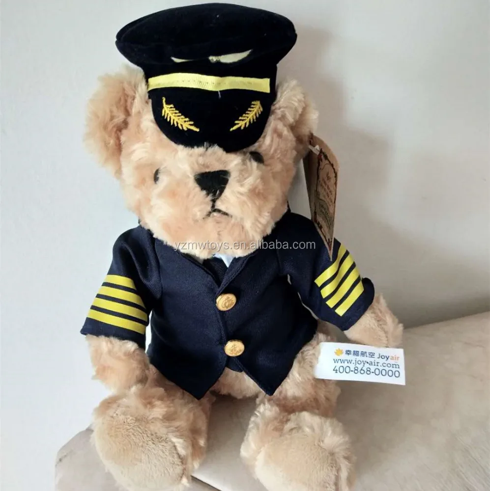 Hottest Sale Custom Real Uniform Pilot Teddy Bear