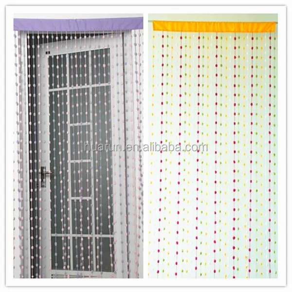 Polyester Romantic Downy Ball Windows Kitchen String Curtains
