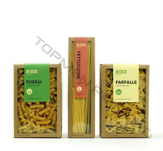 Macaroni Kraft Paper Food Box with Lid &Label