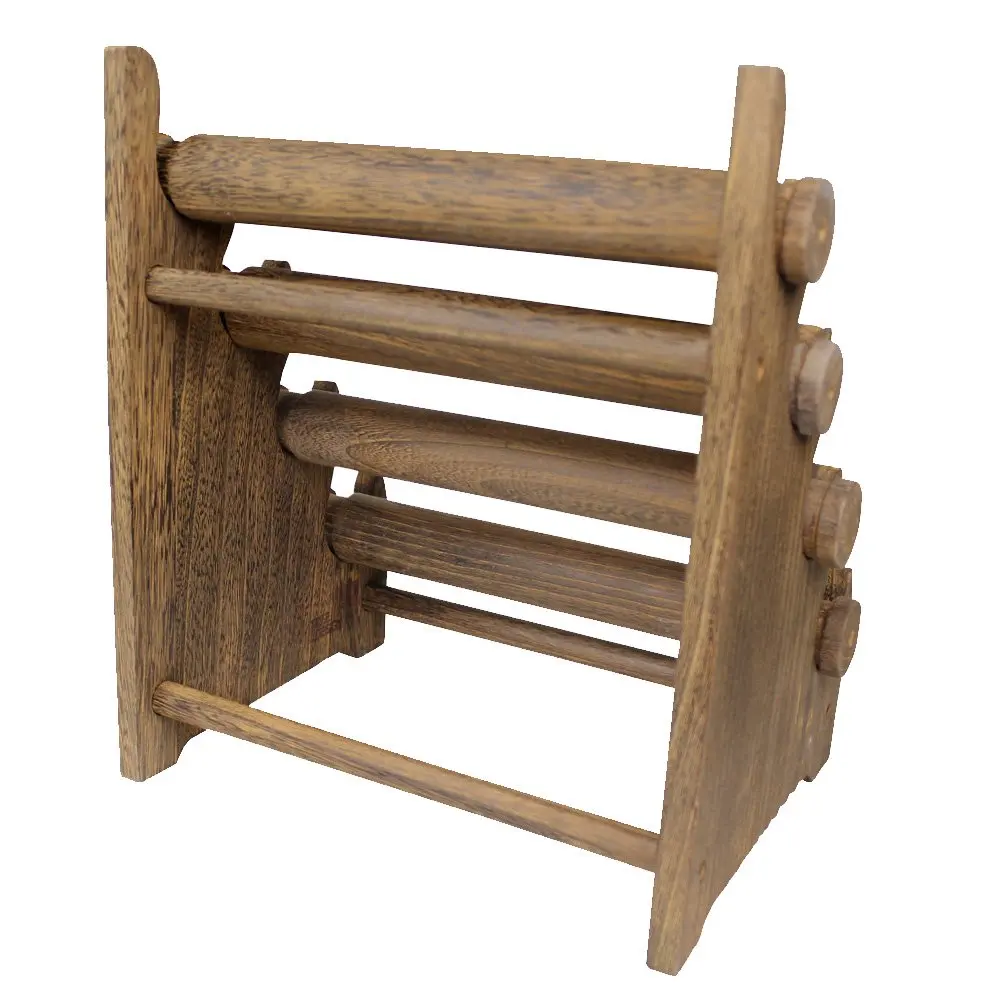 Design Antique Brown Color Wooden 4 Tier Bar Bracelet/Bangle Jewelry Holder Stand Display Organizer