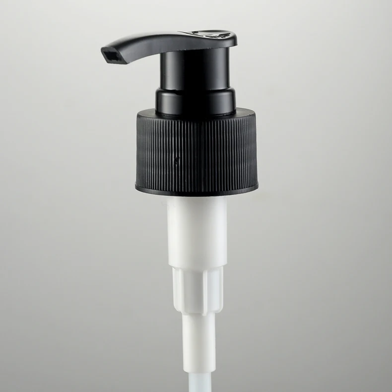 
Wholesale 28/410 black white transparent ribbed skirt down-lock saddle head dispensing pump 5.9