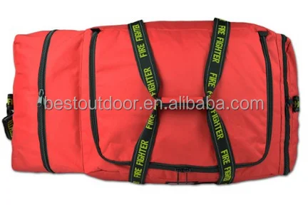 Firefighter Rescue Turnout Fire Gear Bag w/ Shoulder Strap Helmet Pocket