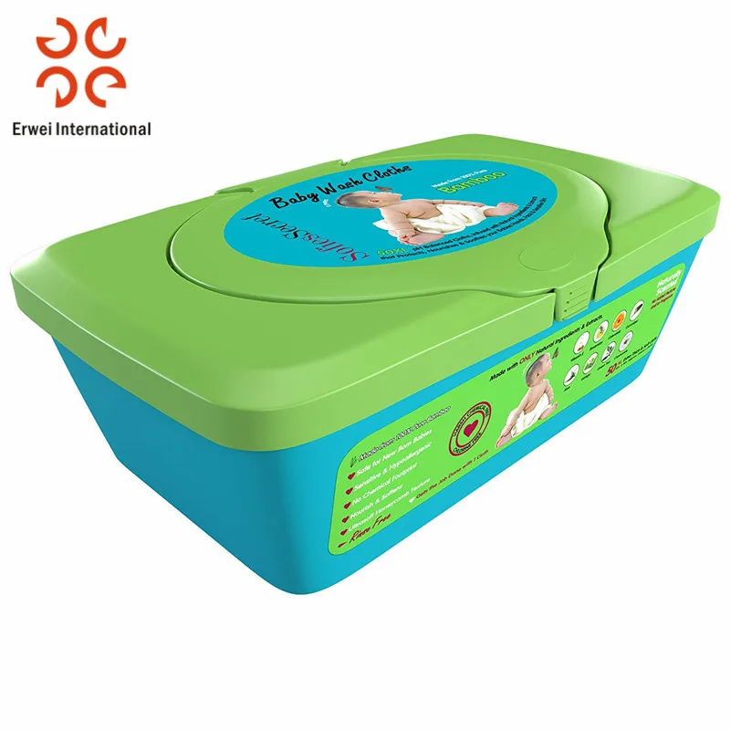 Custom Baby Wet Wipes Dispenser Plastic Box Baby Wipes in Container