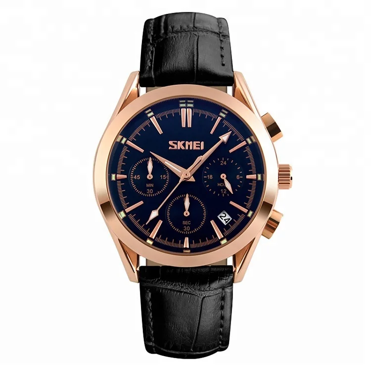 skmei watch review 9127 custom quartz men sport  leather band quartz watches