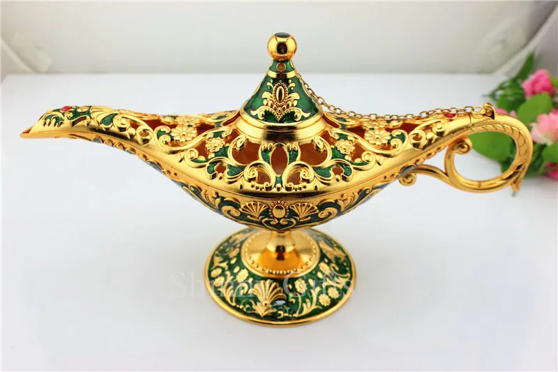 Shinny Gifts Enameled Metal Aladdin lamp souvenir Birthday Gifts