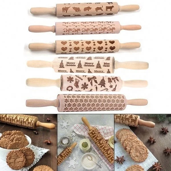 Заводская оптовая продажа, Скалка с тиснением и лазерной гравировкой, Скалка с принтом животных