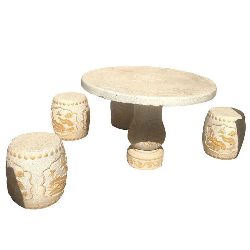 Уличный камень, бетонный стол и стул, набор формы для сада