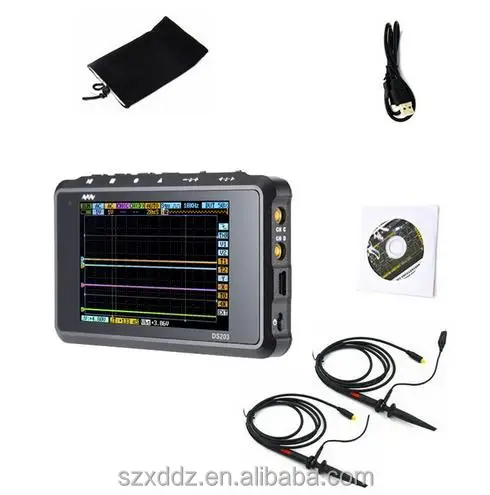 
DSO203 Digital Oscilloscope USB ARM Nano Osciloscopio 8MHz 4Channels ARM Cortex M3 Meter Mini Osciloscope DS203 aluminium 