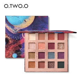 O.TWO.O Cosmetics Glitter Rich Colors Eyeshadow Good Pigmented 16 Colors Eyeshadow Palette
