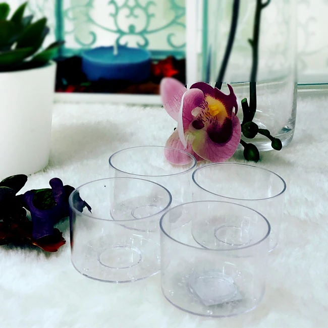 clear plastic polycarbonate tea light cups container candle