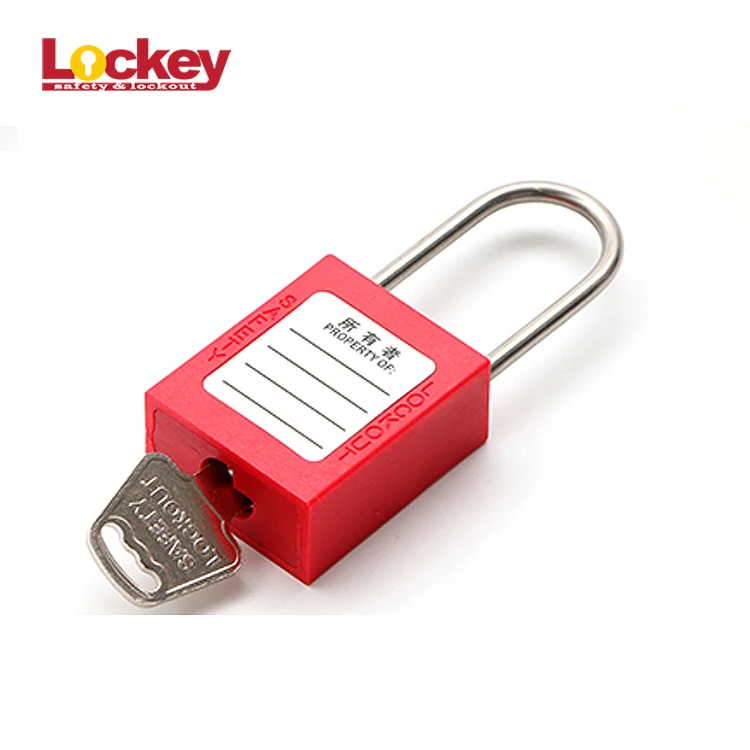 4mm diameter Thin Best Selling Stainless Steel Nylon Shackle Abs Body Safety Lockout Padlock