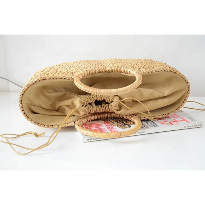 Fashion Women Summer Straw Bag Big Decorations Rattan Beach Tote Handbag Hand-woven Bags For Lady