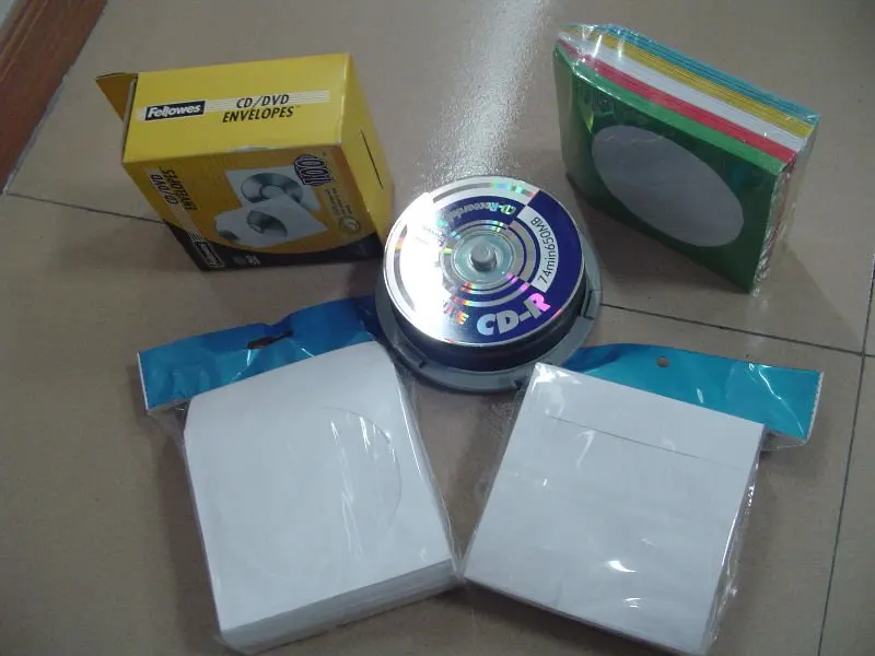  Белые бумажные муфты для CD CD-дисков DVD-дисков