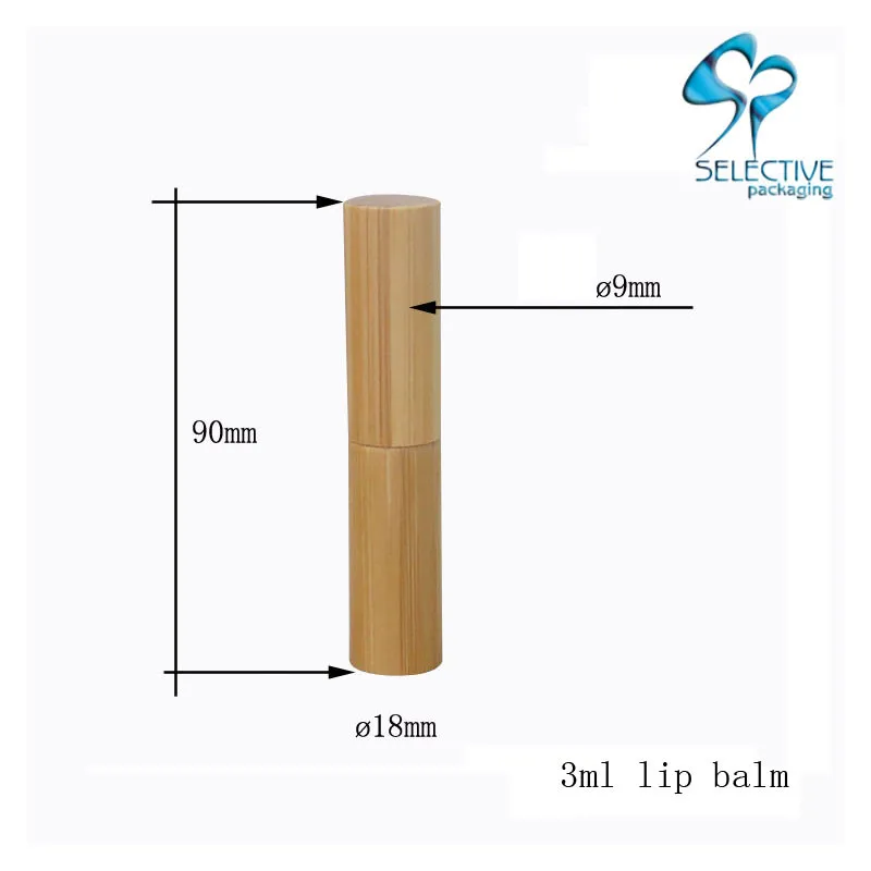 empty makeup round wooden bamboo lipstick lip balm tubes packaging