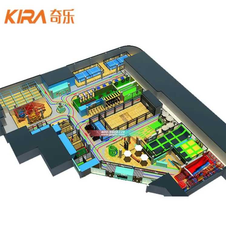 European Standard Large Indoor Parkour Trampoline Indoor trampoline park